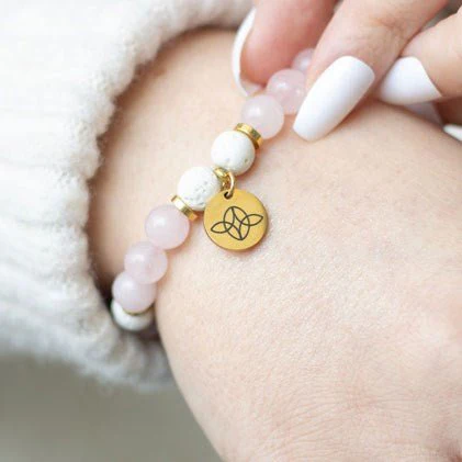 Essential Oil Gemstone Bracelet Kit - Rose Quartz - Image 4