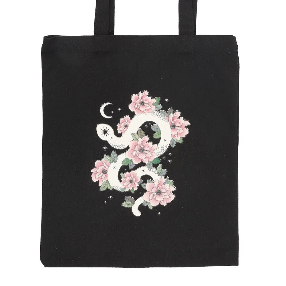 Floral Snake Print Tote Bag - Image 2