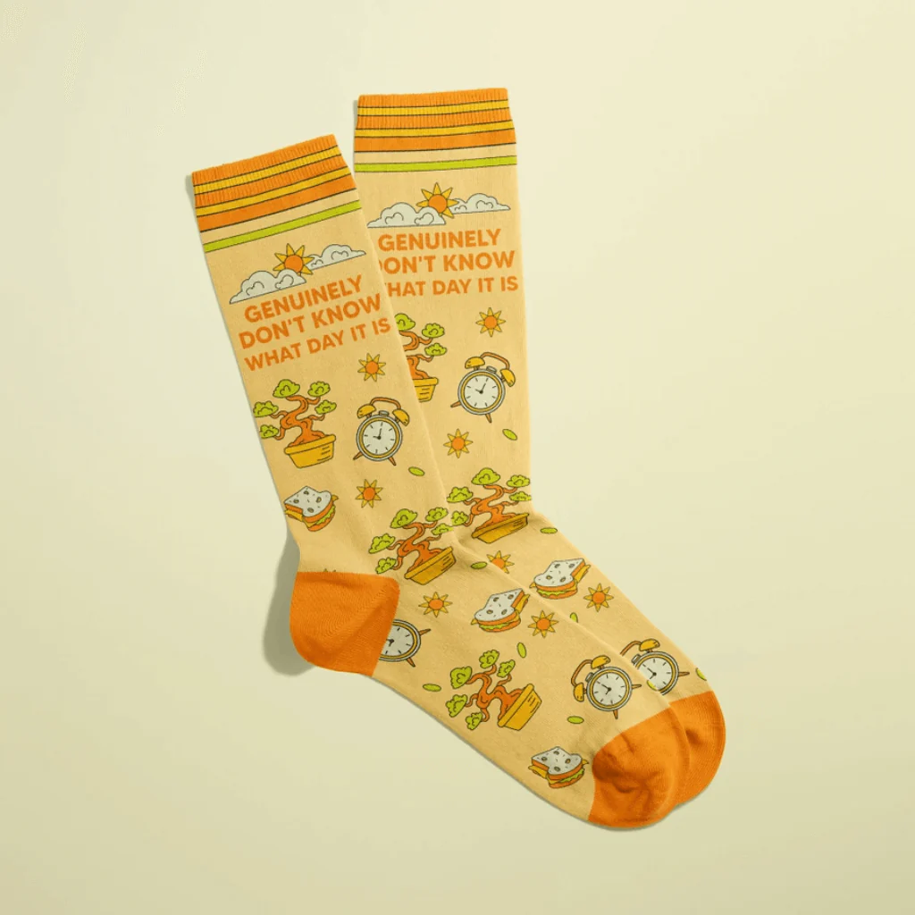 Genuinely Don’t Know What Day It Is Women’s Crew Socks - Image 2