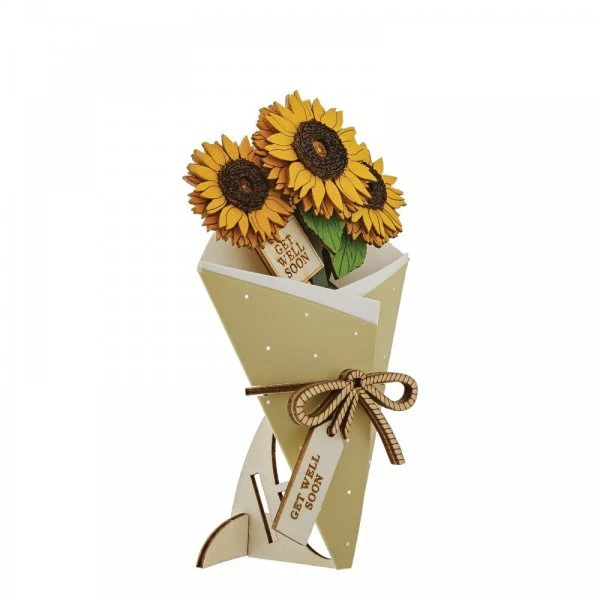 Get Well Soon 3D Flower Figurine Card - Image 3