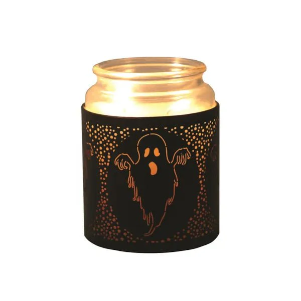 Ghost Halloween Wax Melt Burner – Spooky Black Metal Design - Image 3