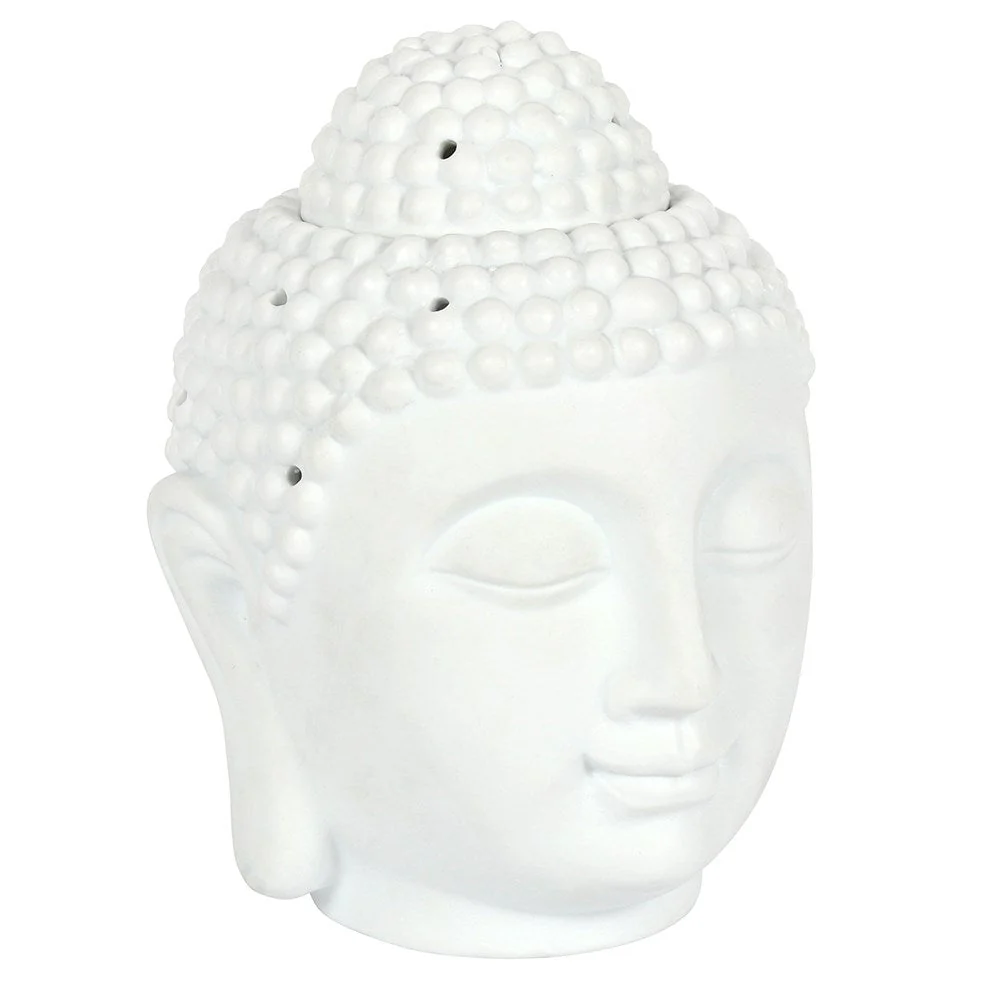 Giant Buddha Head Oil Burner - White