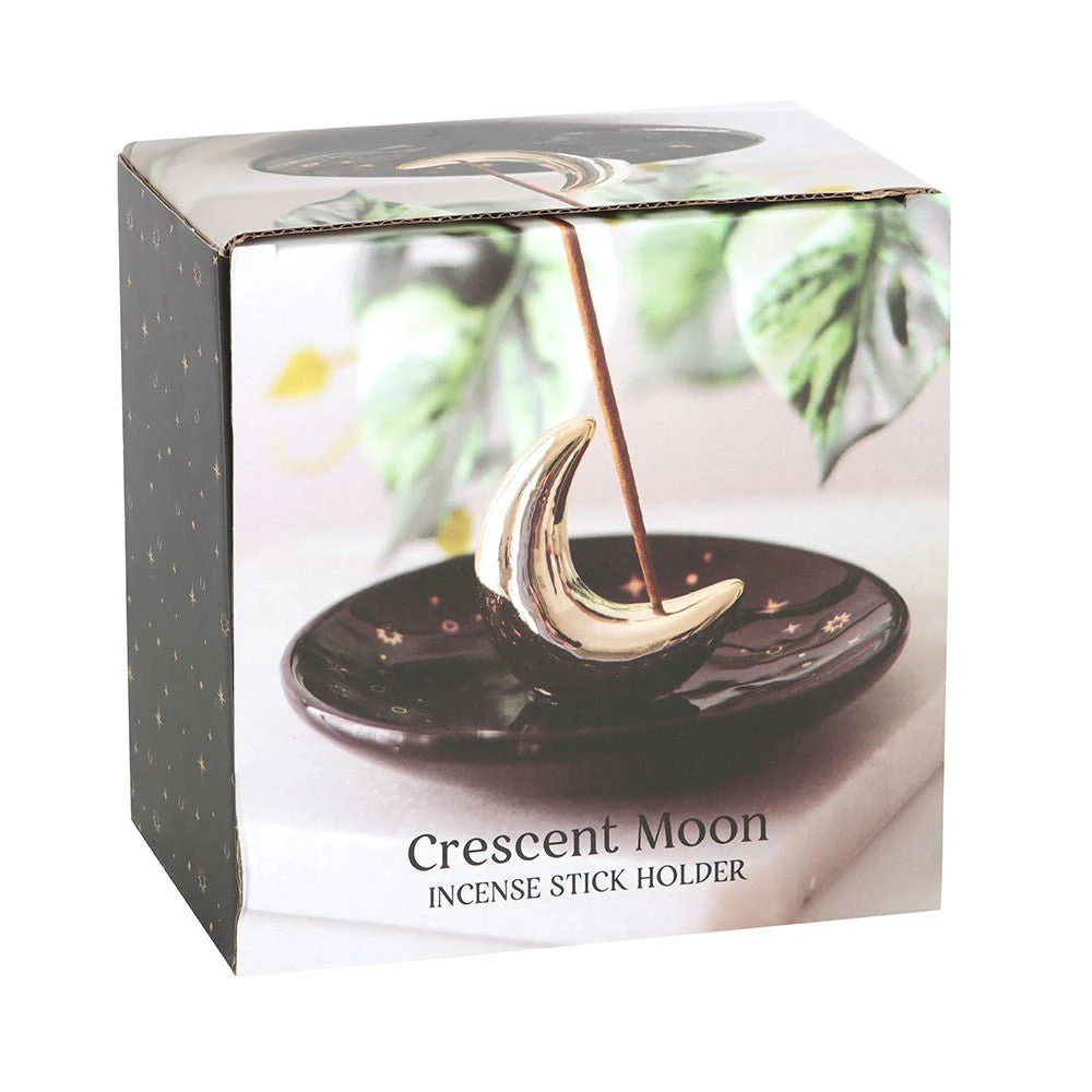 Gold Crescent Moon Incense Stick Holder - Image 4