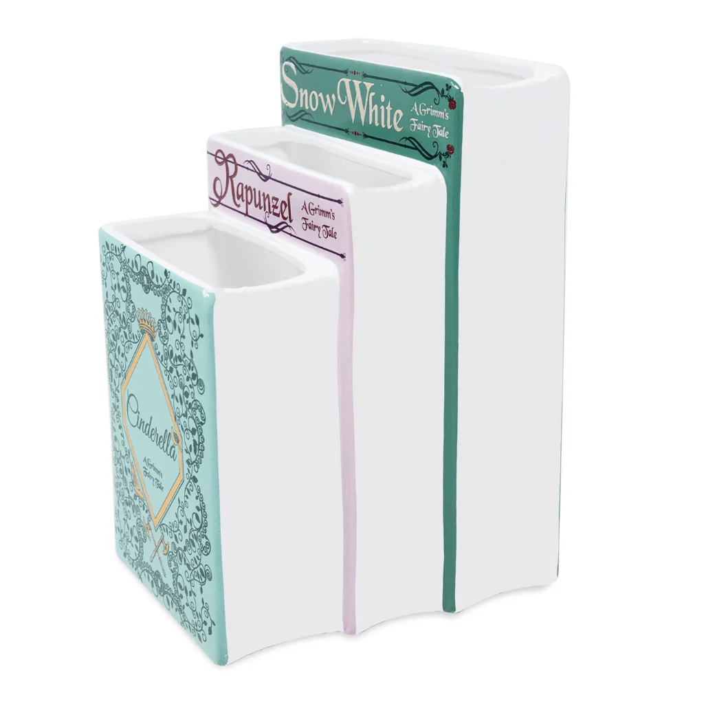 Grimm’s Fairy‑Tale Ceramic Book Vase – Snow White, Rapunzel & Cinderella - Image 3