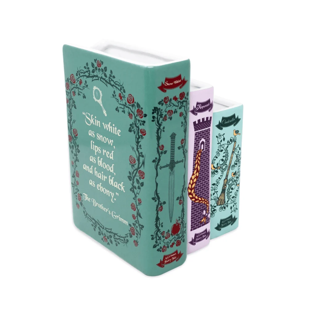 Grimm’s Fairy‑Tale Ceramic Book Vase – Snow White, Rapunzel & Cinderella - Image 4