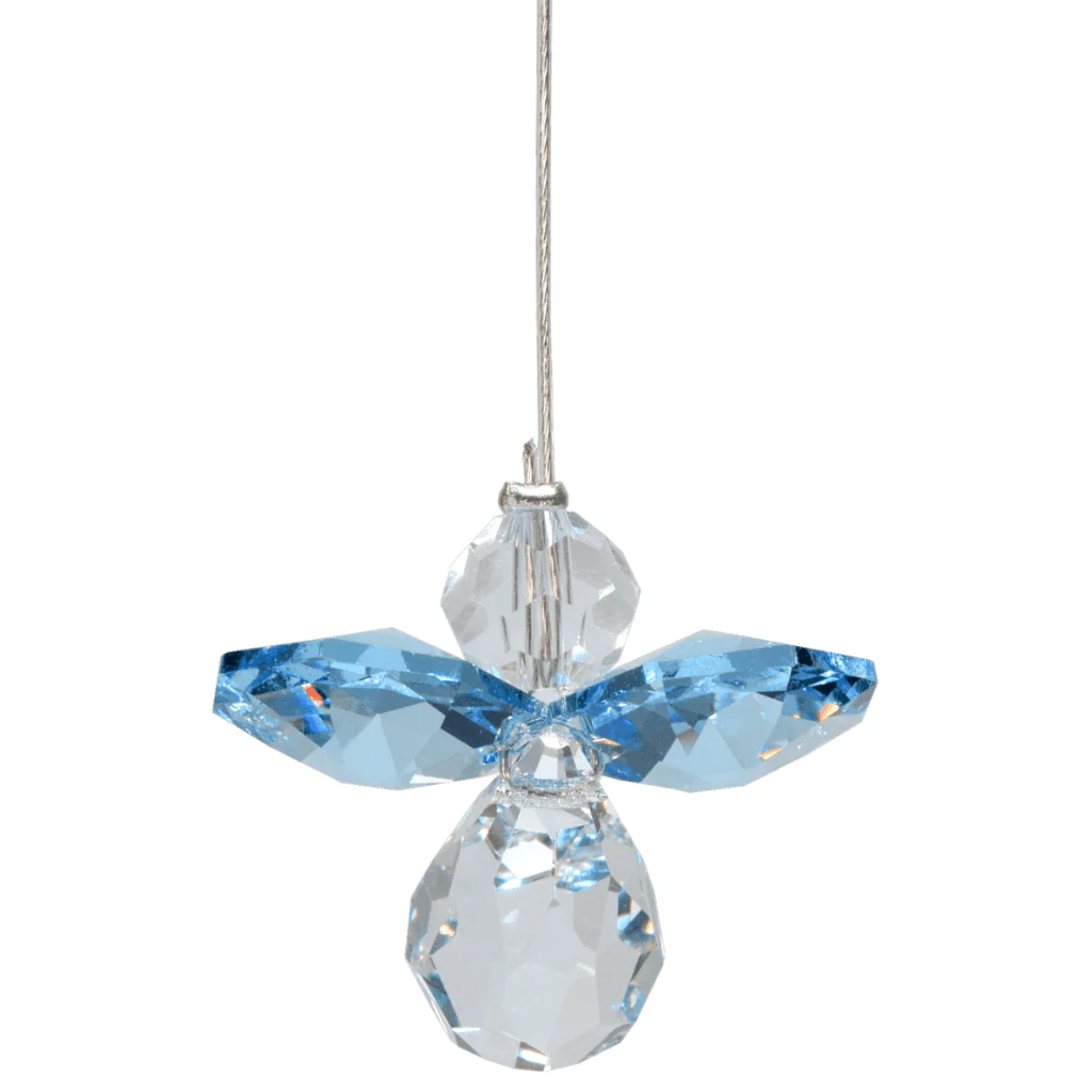 Wild Things Small Aquamarine Guardian Angel ā March Birthstone Gift