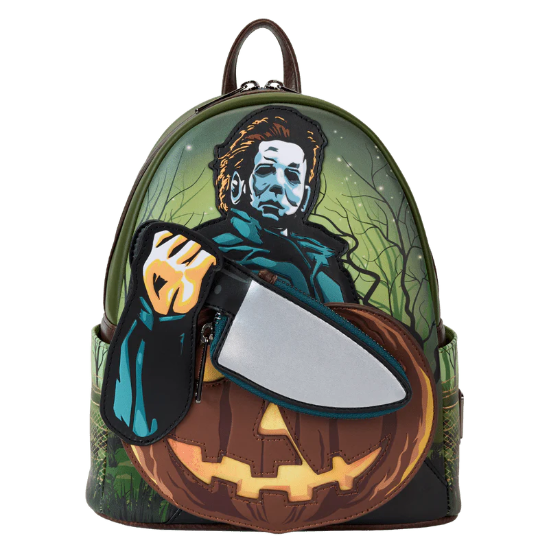 Loungefly Halloween Michael Myers Pumpkin Glow Mini Backpack with Coin Bag