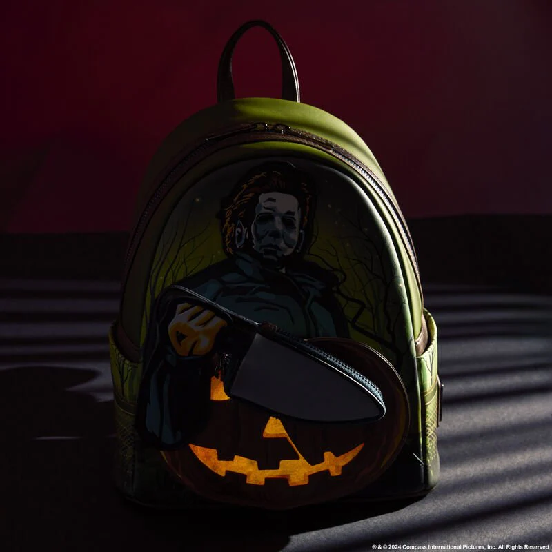 Loungefly Halloween Michael Myers Pumpkin Glow Mini Backpack with Coin Bag - Image 9