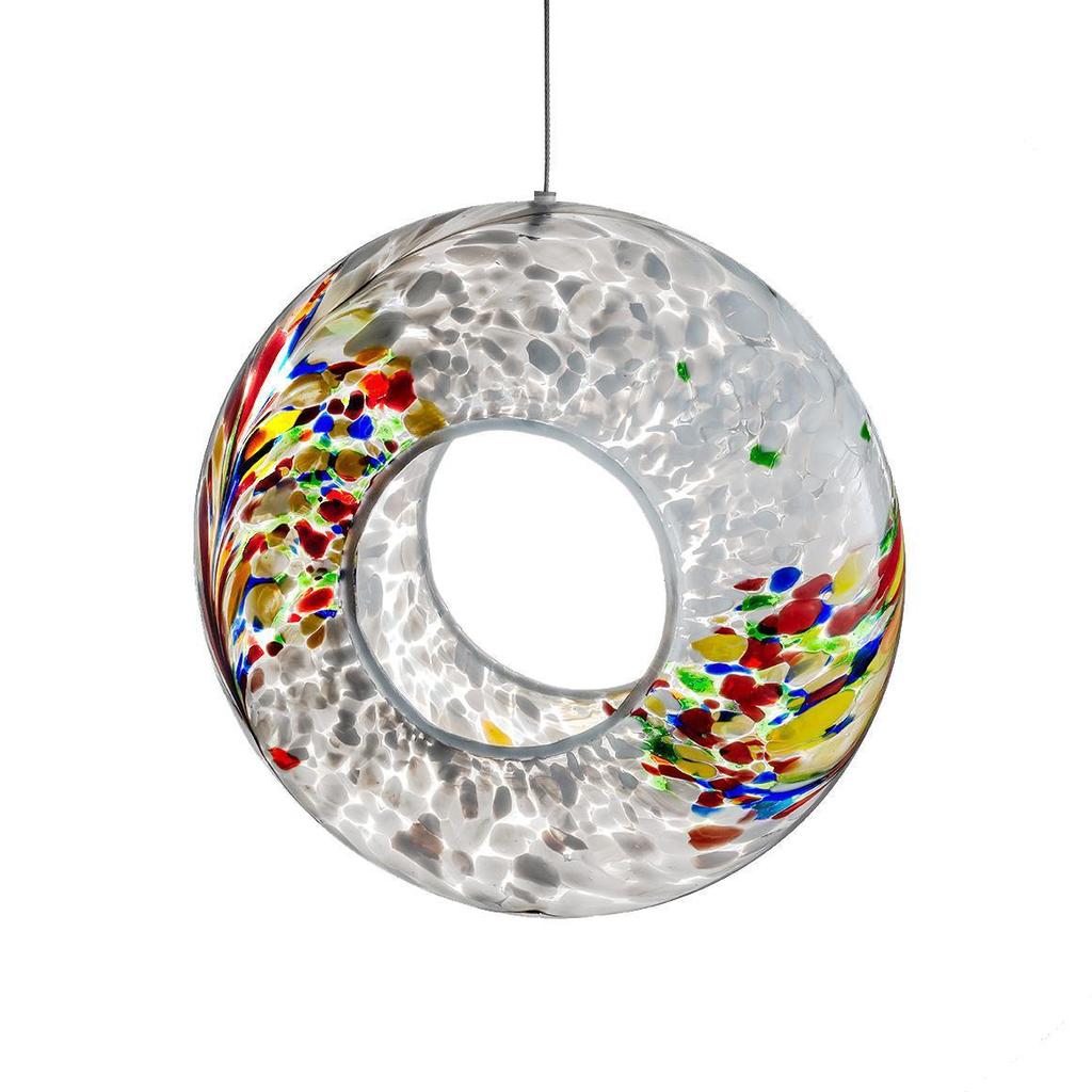 Sienna Glass Hanging Glass Bird Feeder - White