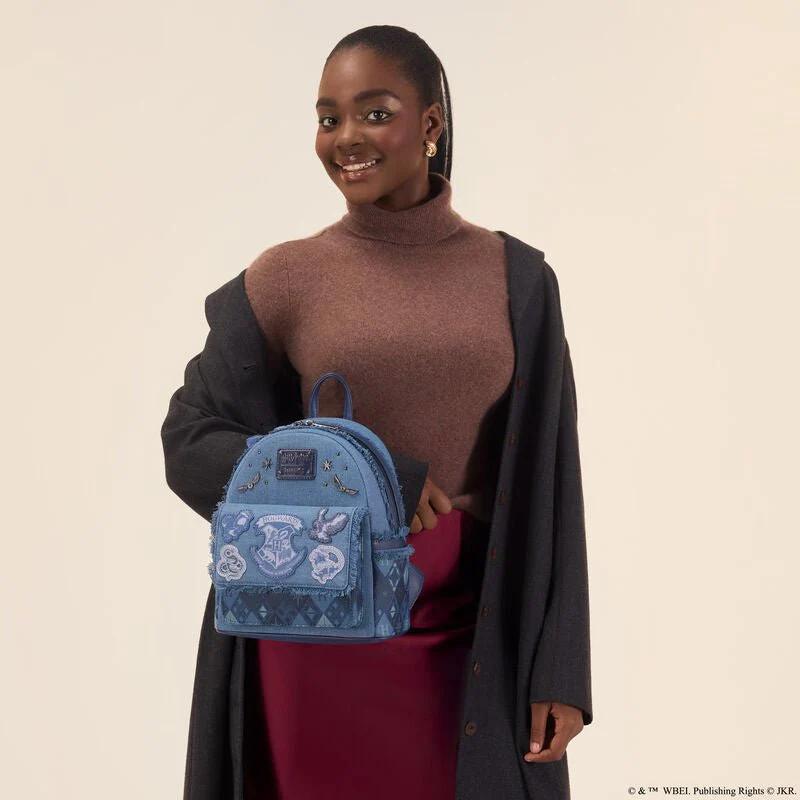 Loungefly Harry Potter Hogwarts Denim Mini Backpack - Image 6
