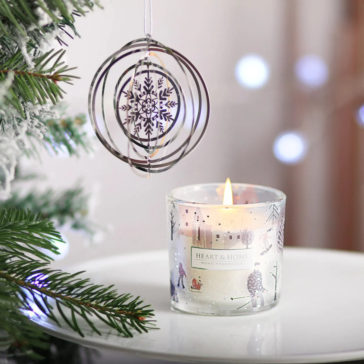 Heart & Home Candle & Tree Decoration Gift Set ā Snowflake Sparkle - Image 2