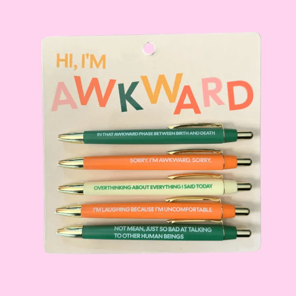 Hi, I’m Awkward Pen Set – 5 Black Ink Pens