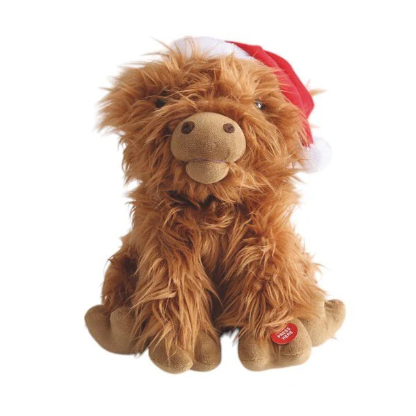 Highland Cow Jingle Bell 30cm – Singing Dancing Plush