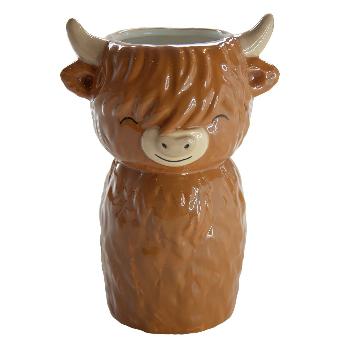 Sass and Belle Highland Cow Shaped Vase