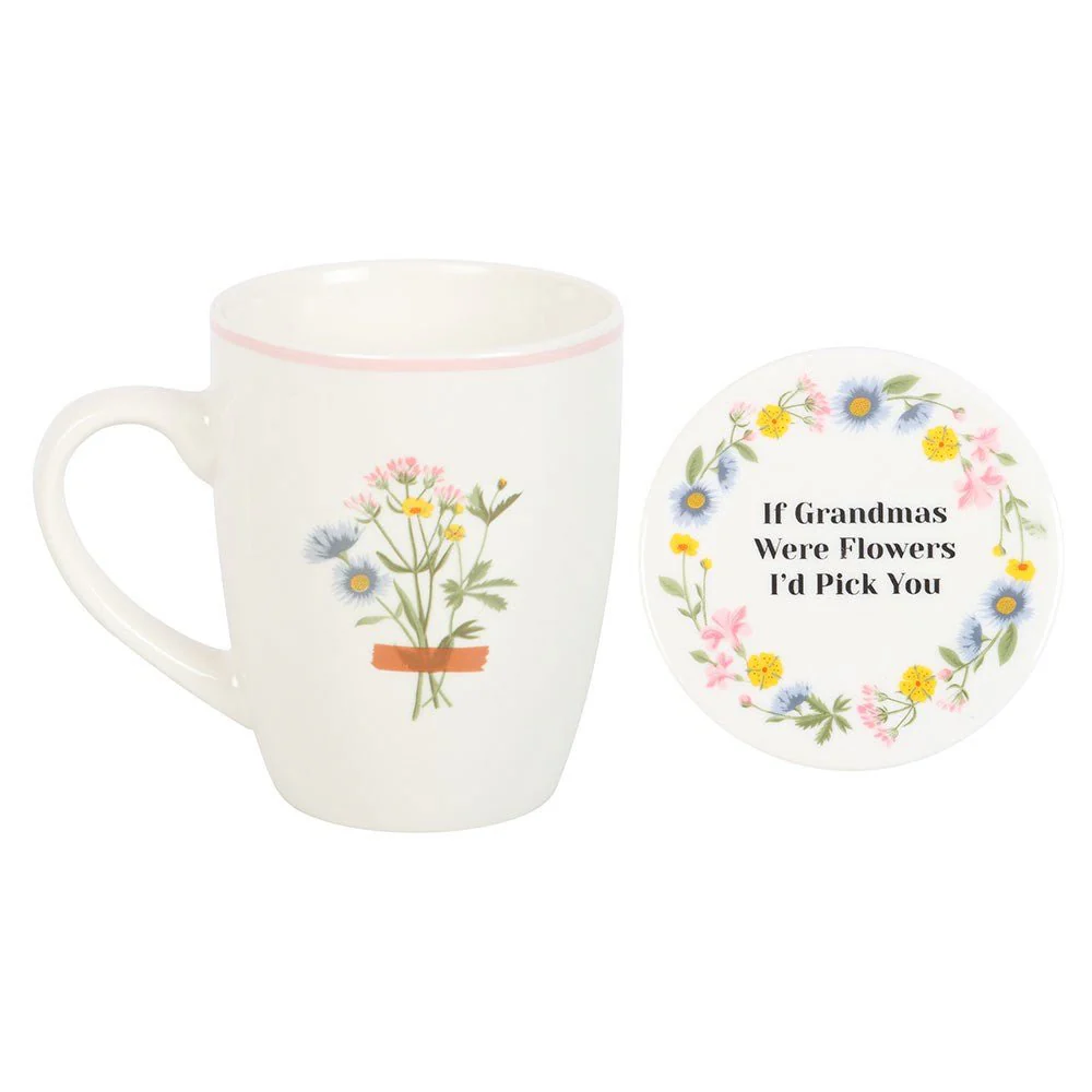 If Grandmas Were Flowers Floral Mug & Coaster Set - Image 2
