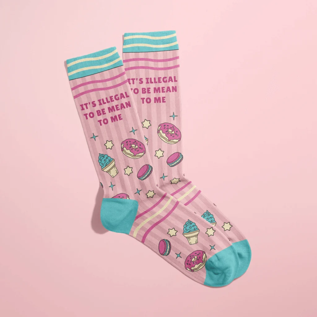 Itâs Illegal To Be Mean To Me Womenâs Crew Socks - Image 2
