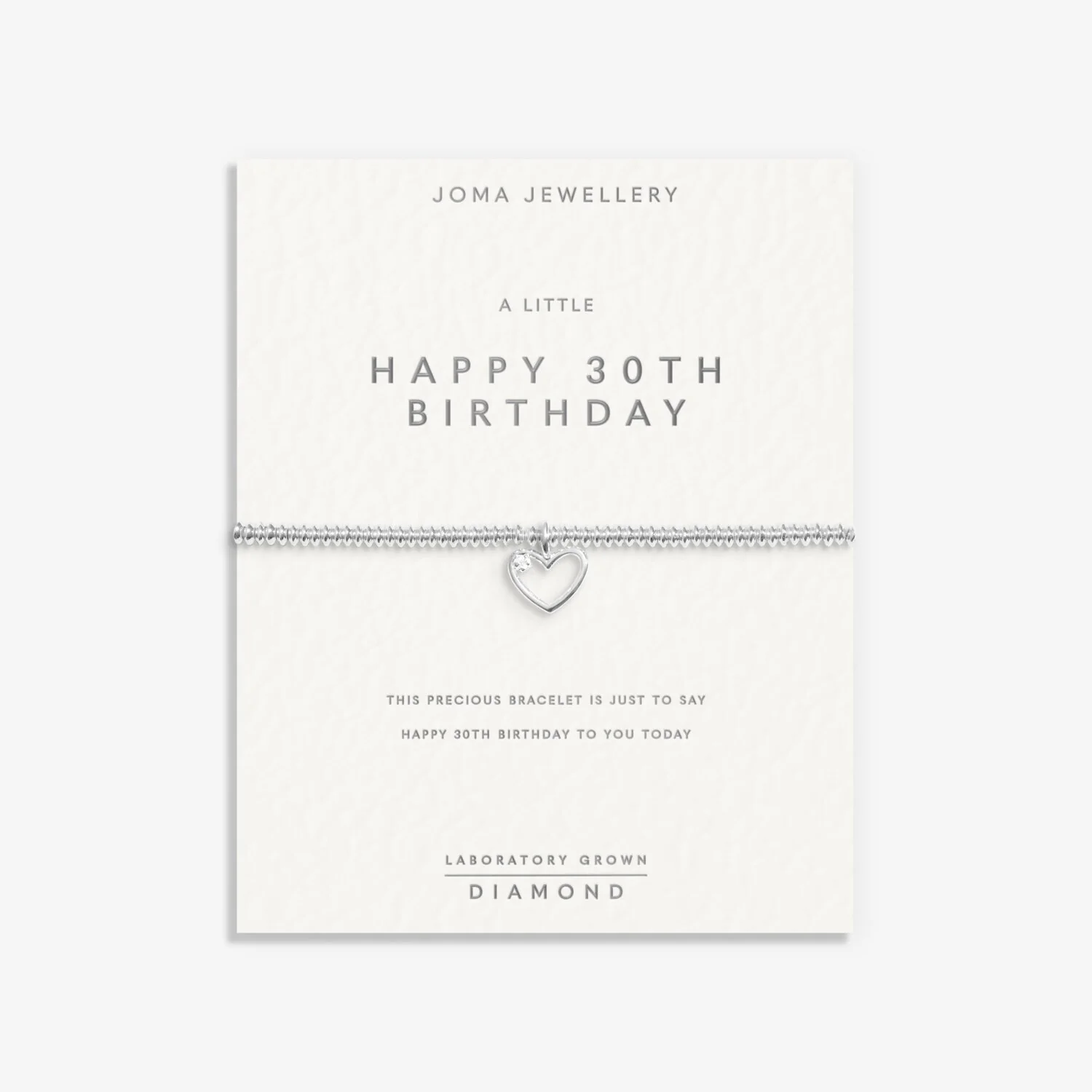 Joma Jewellery - Laboratory Grown Diamond A Little 'Happy 30th Birthday' Bracelet - Image 2
