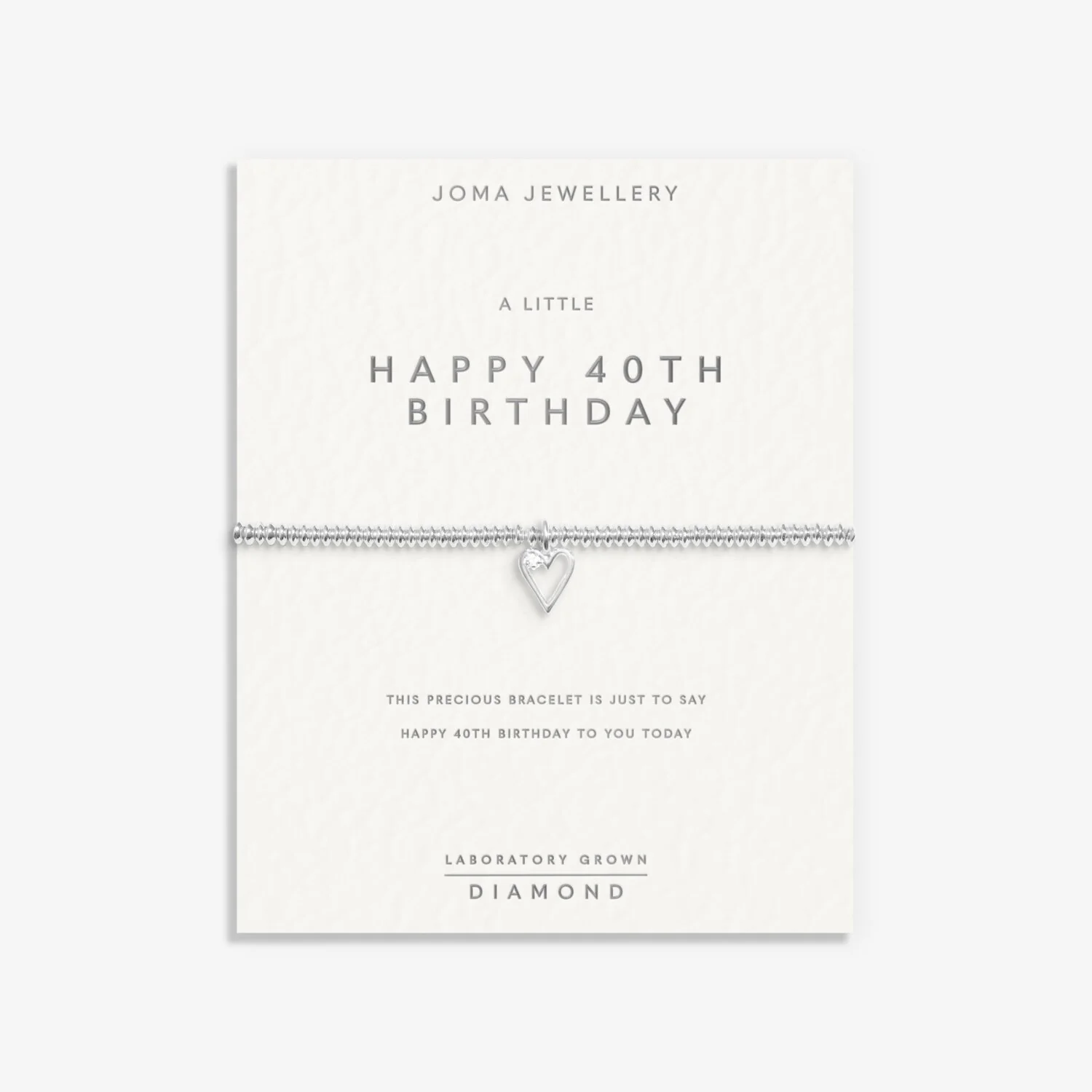 Joma Jewellery - Laboratory Grown Diamond A Little 'Happy 40th Birthday' Bracelet - Image 2