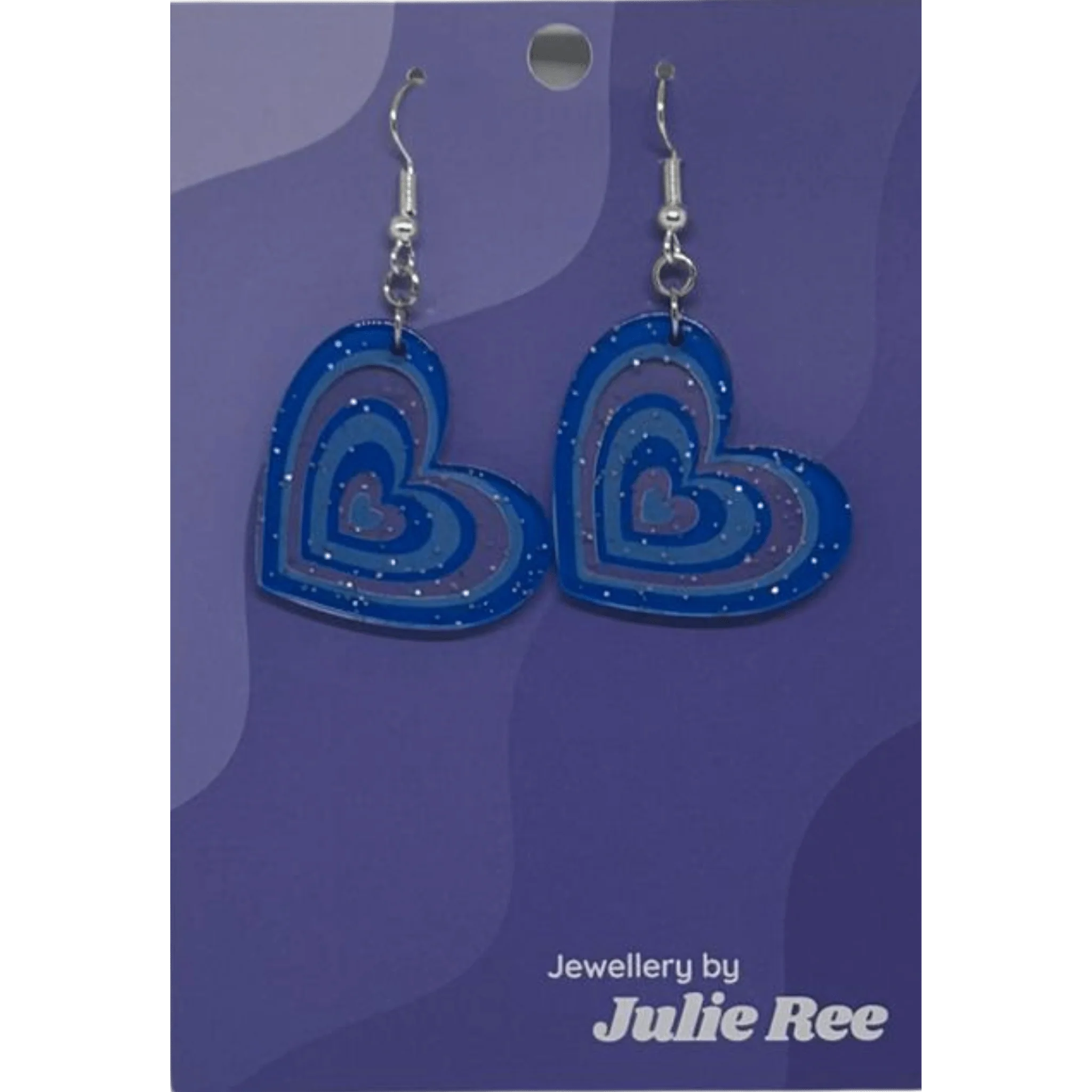 Julie Ree Earrings - Blue Hearts