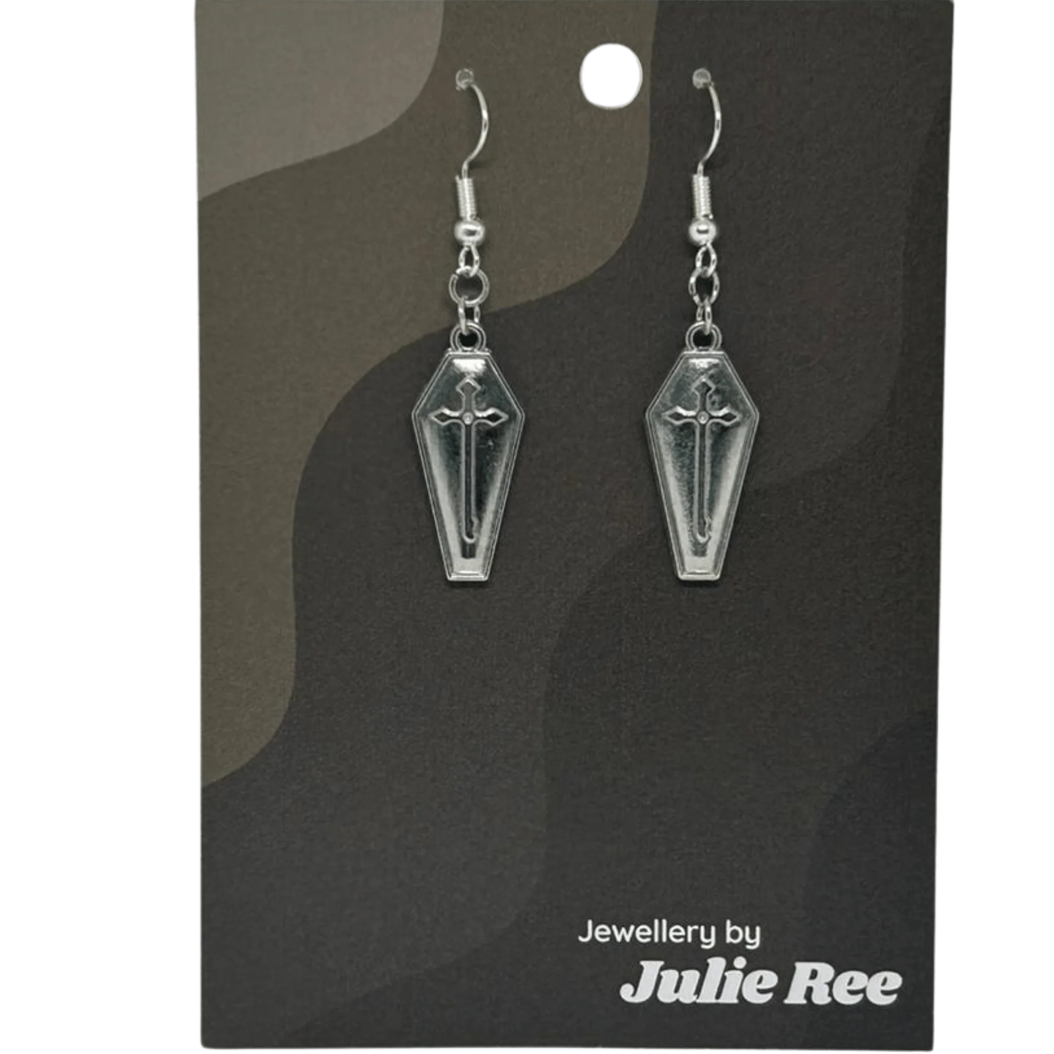 Julie Ree Earrings - Coffin With Cross