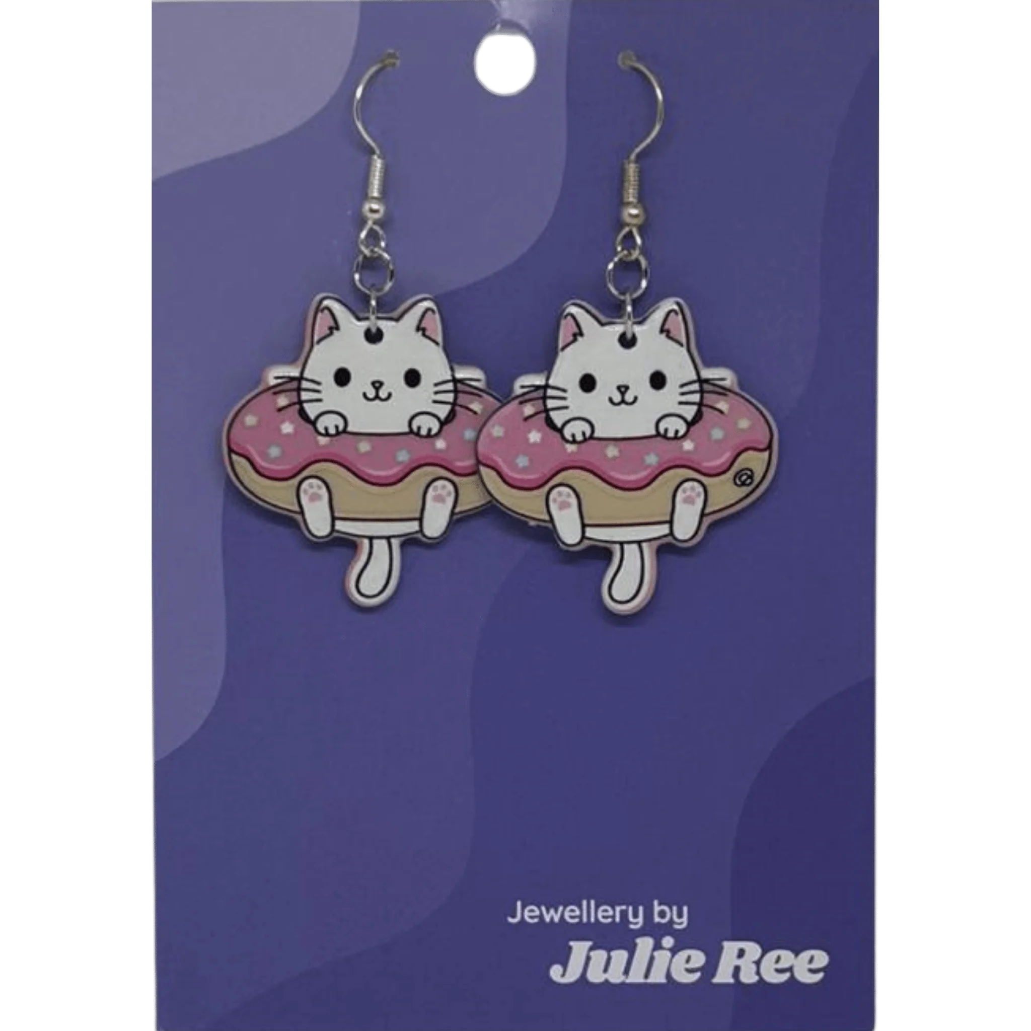 Julie Ree Earrings - Doughnut Cat