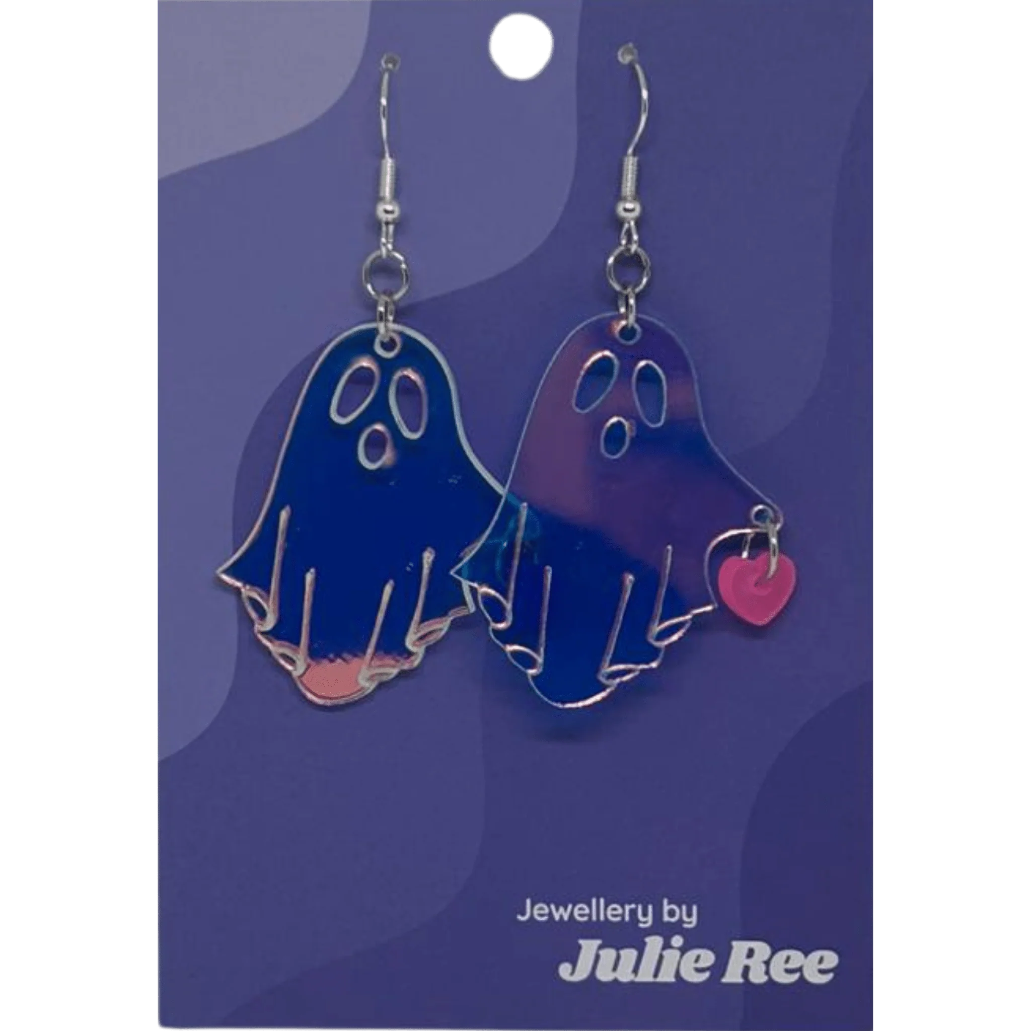Julie Ree Earrings - Ghost Holding Heart