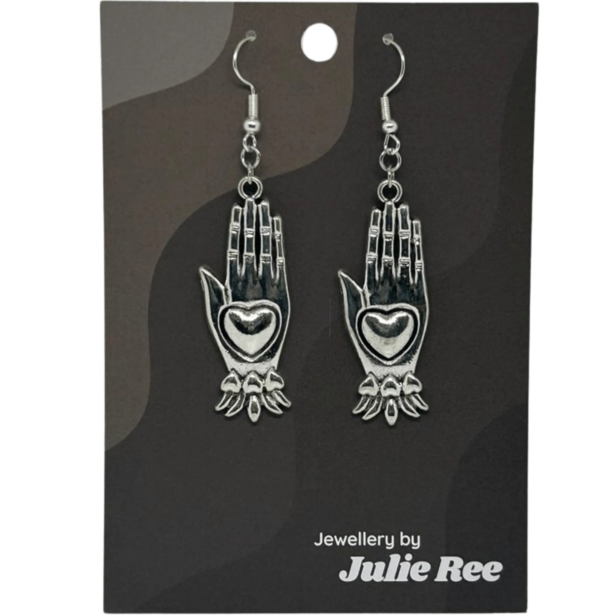 Julie Ree Earrings - Heart Hand