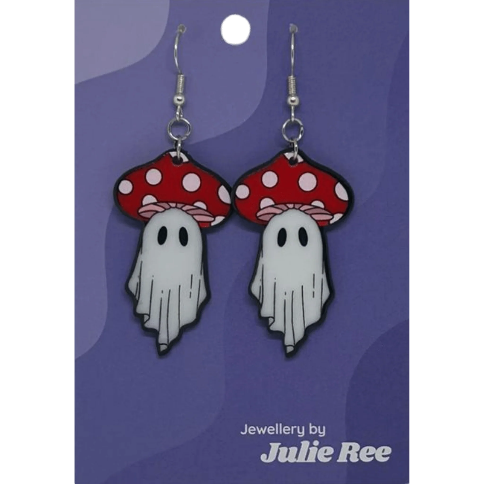 Julie Ree Earrings - Mushroom Ghost