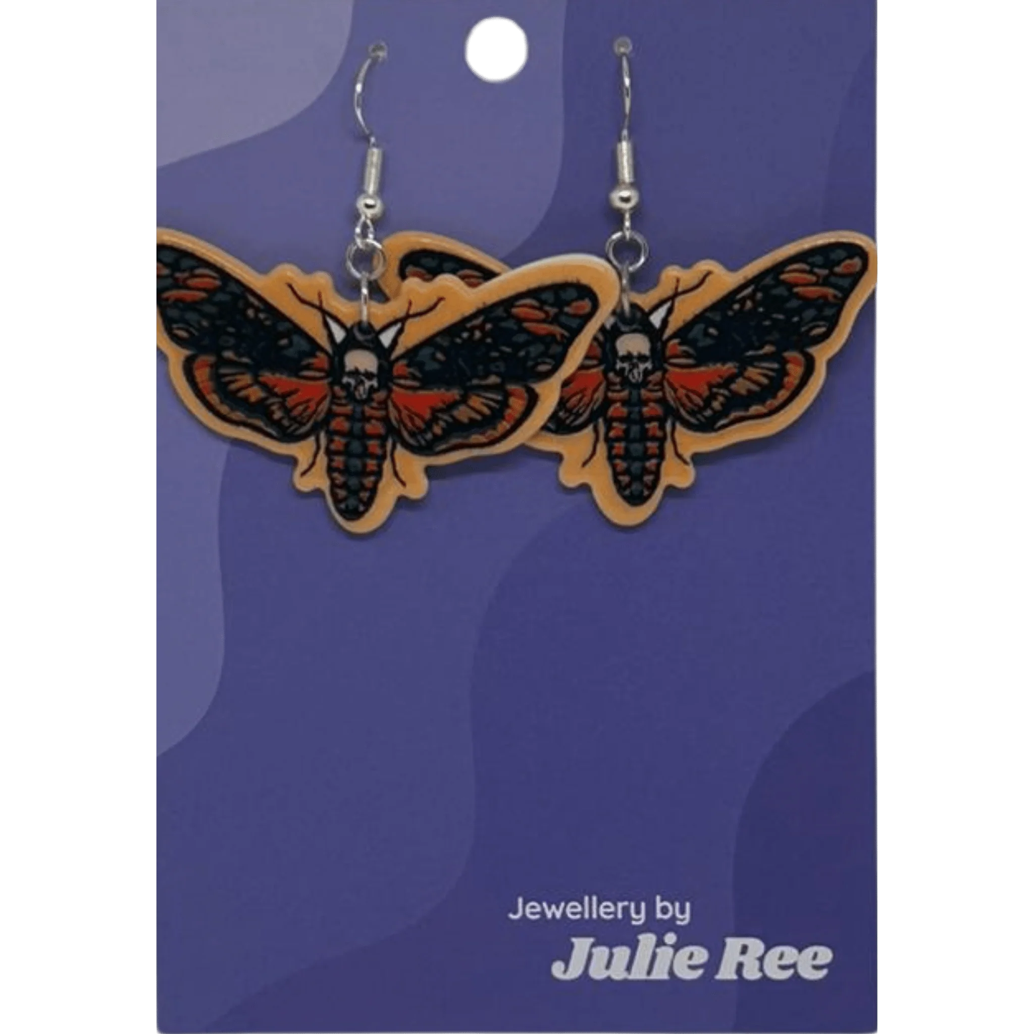 Julie Ree Earrings - Orange Death Moth