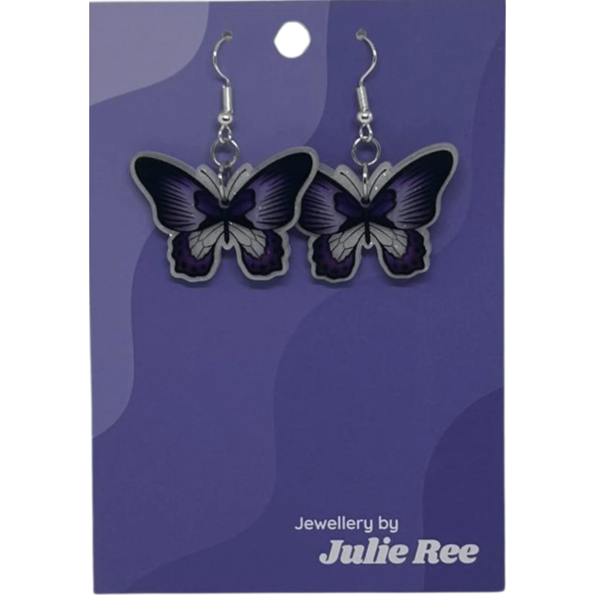 Julie Ree Earrings - Purple Butterfly