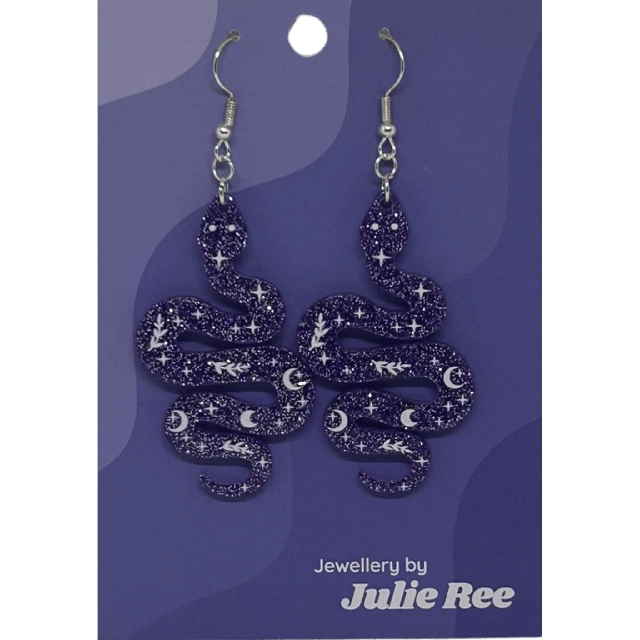 Julie Ree Earrings - Purple Snake