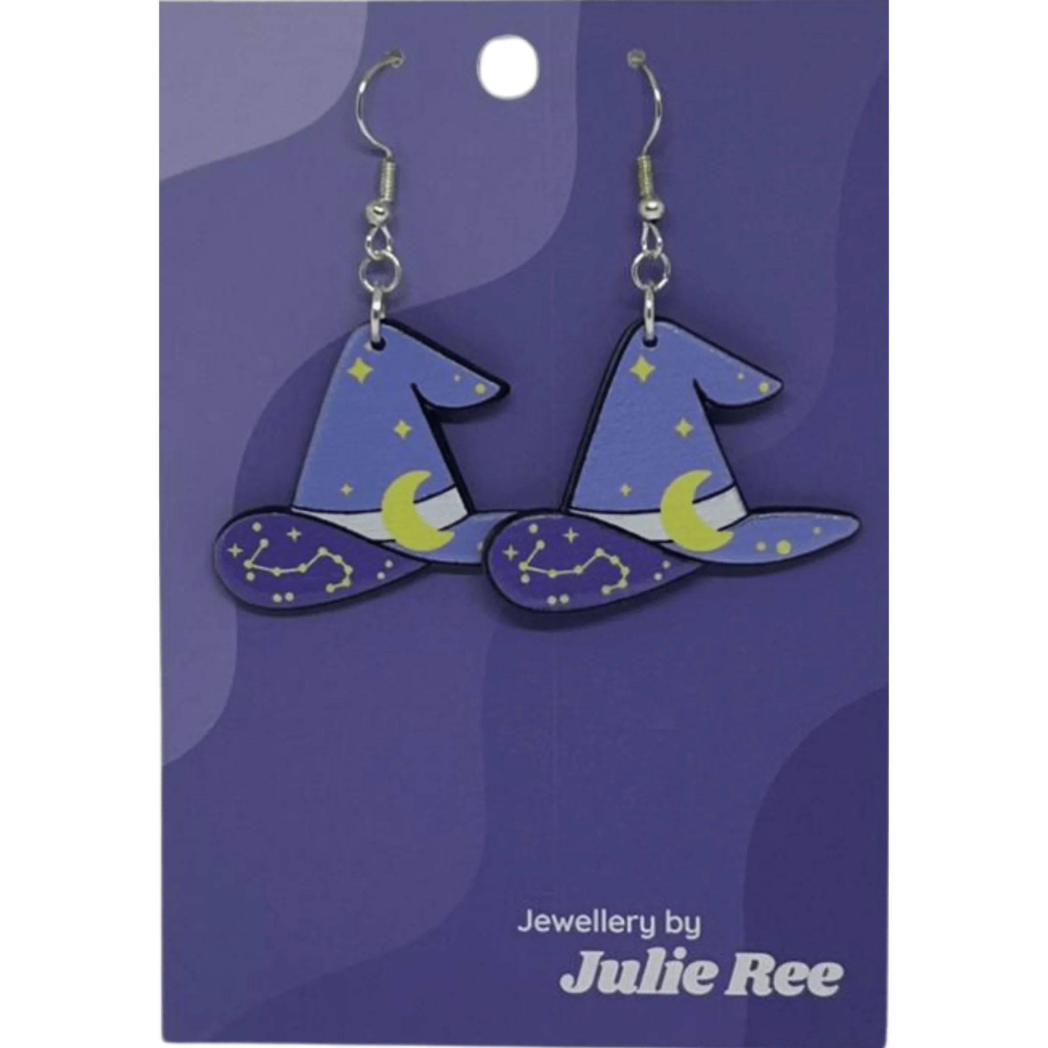Julie Ree Earrings - Purple Witch Hat