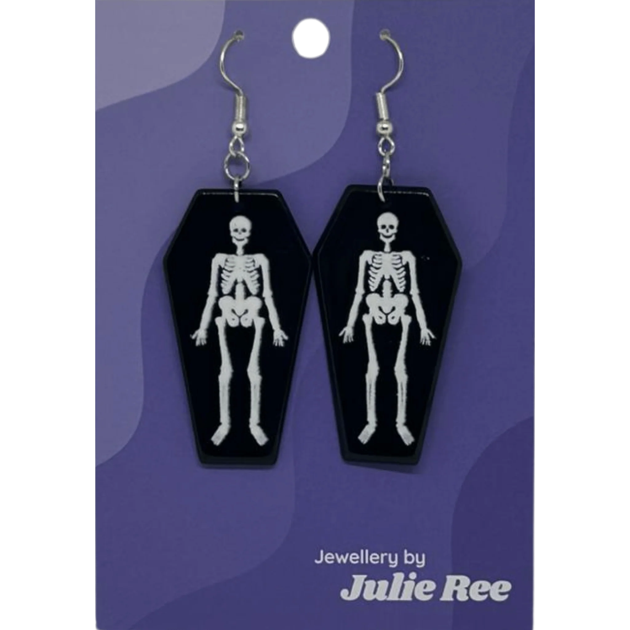 Julie Ree Earrings - Skeleton Coffin