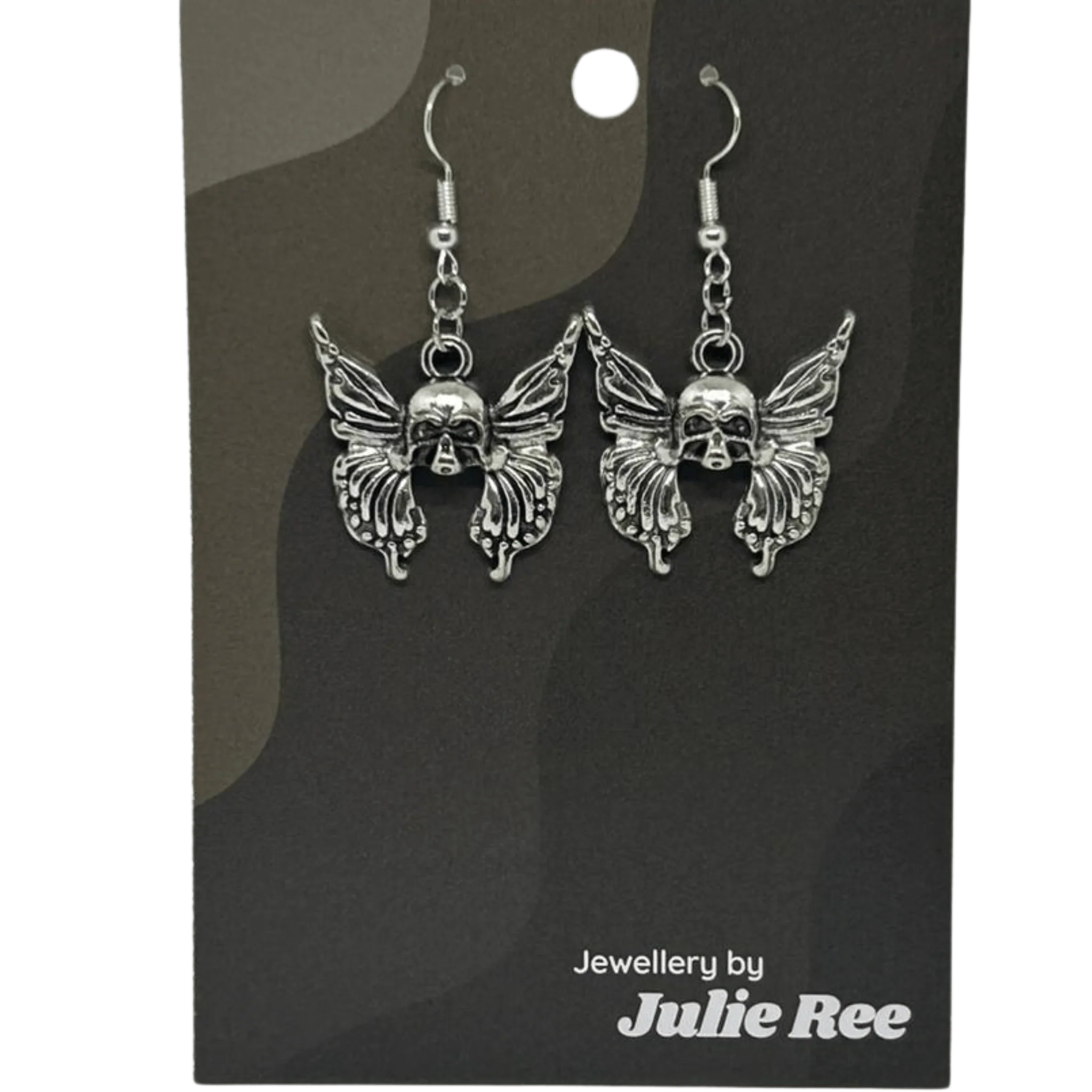 Julie Ree Earrings - Skull Butterfly