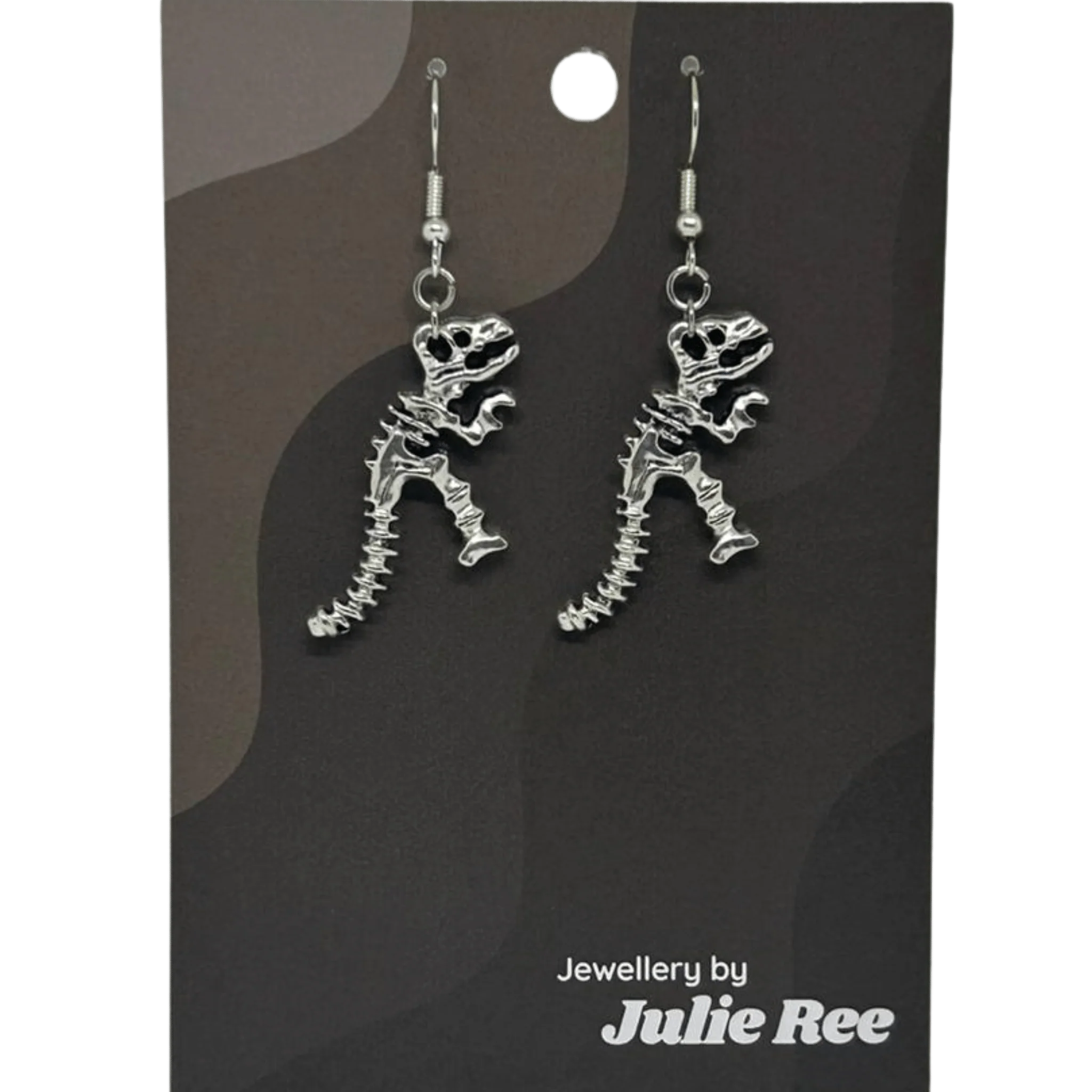 Julie Ree Earrings - T Rex Skeleton