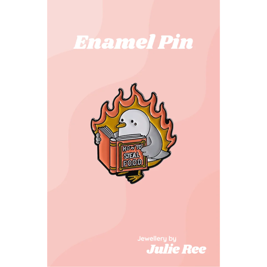 Julie Ree Enamel Pin - How To Steal Food