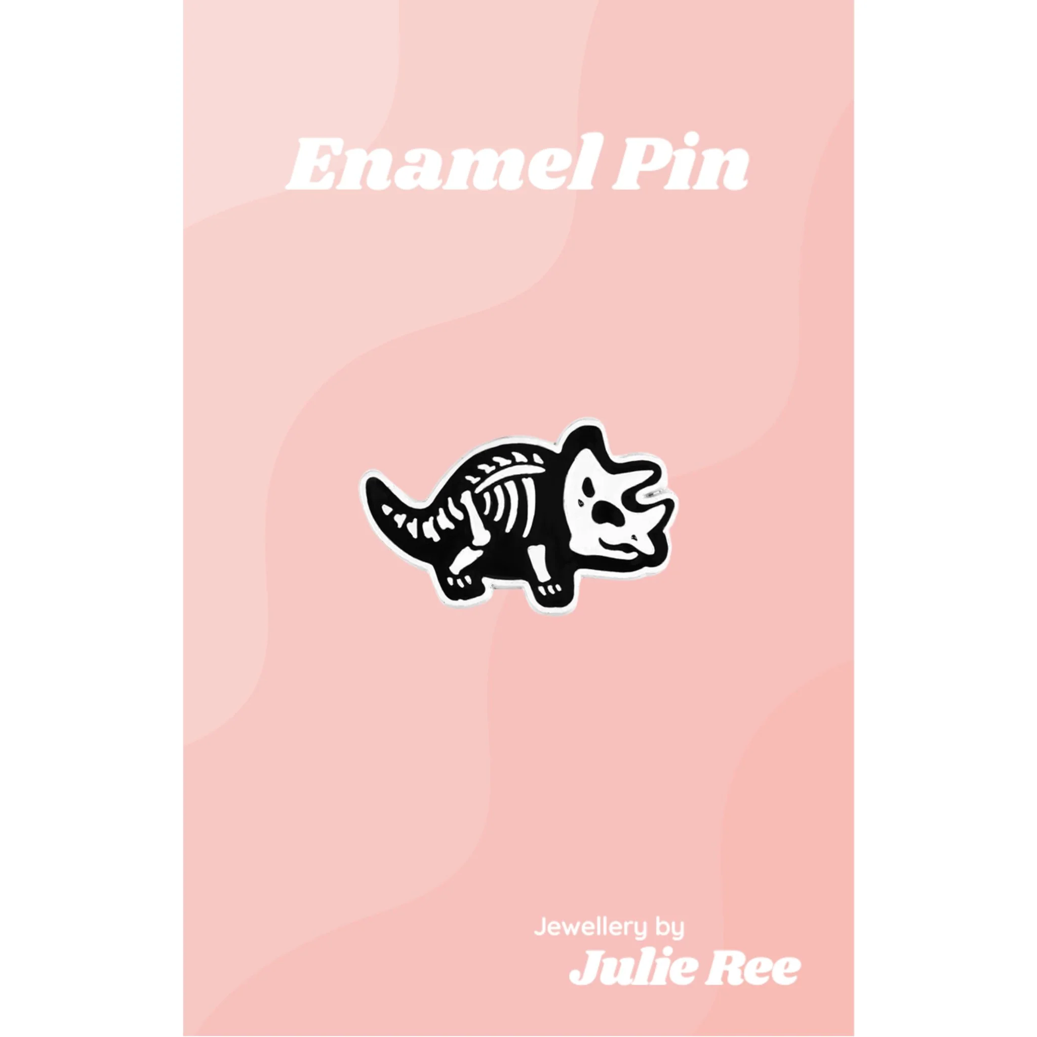 Julie Ree Enamel Pin - Triceratops Skeleton