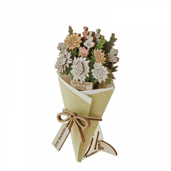 Just Married 3D Flower Figurine Card - Image 3