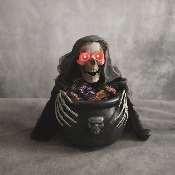 LED Animated Reaper Sweet Bowl 33cm – Motion Sensor Halloween - Image 2
