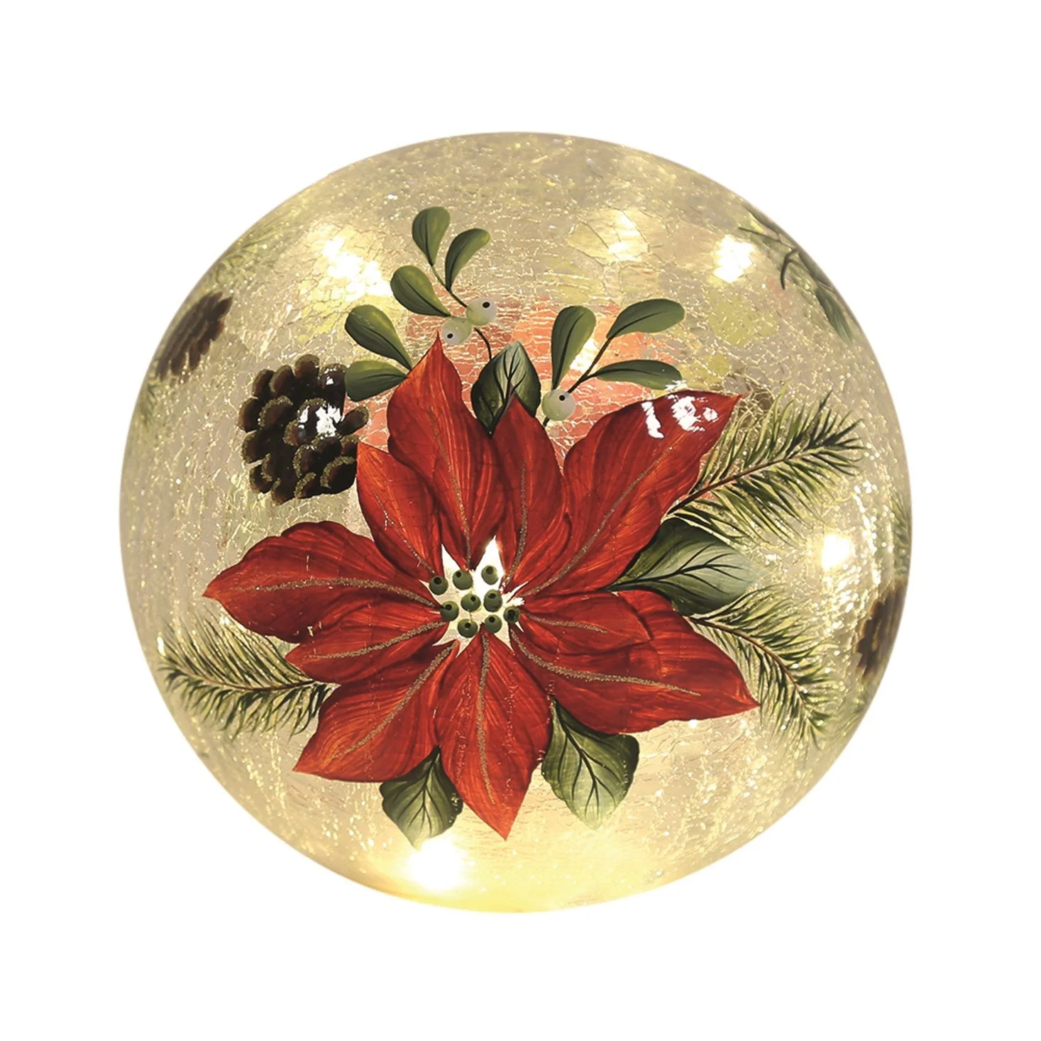 LED Ball Poinsettia 15cm
