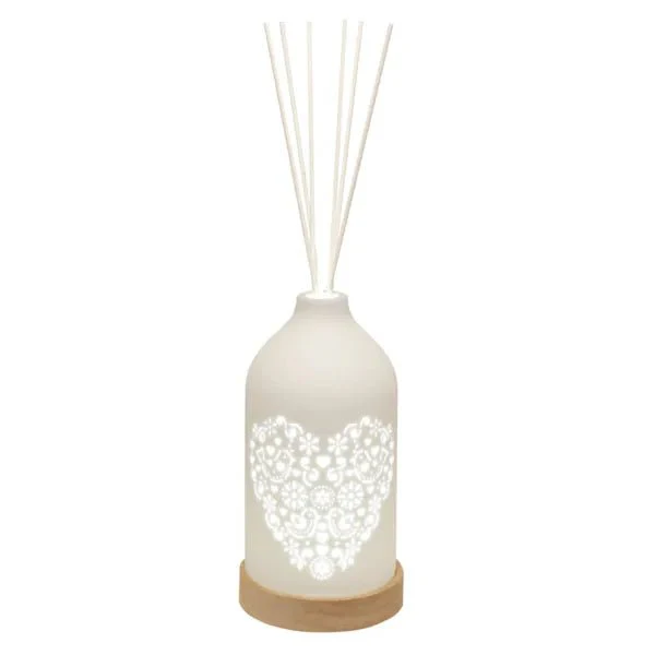 LED Ceramic Reed Diffuser ā Heart Design