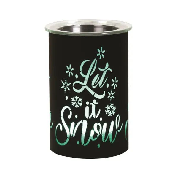 LED Colour-Cycle Wax Melt Burner ā Black Let It Snow 12cm
