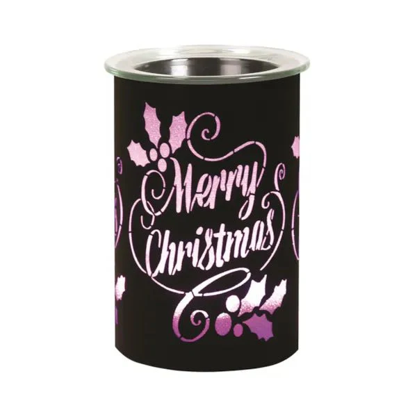 LED Colour-Cycle Wax Melt Burner – Black Merry Christmas 12cm - Image 3