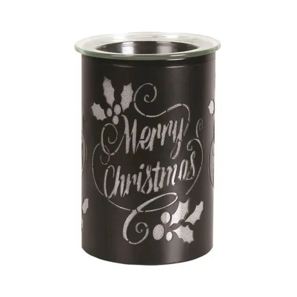 LED Colour-Cycle Wax Melt Burner – Black Merry Christmas 12cm - Image 6