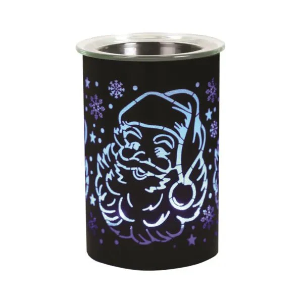 LED Colour-Cycle Wax Melt Burner β Black Santa 12cm