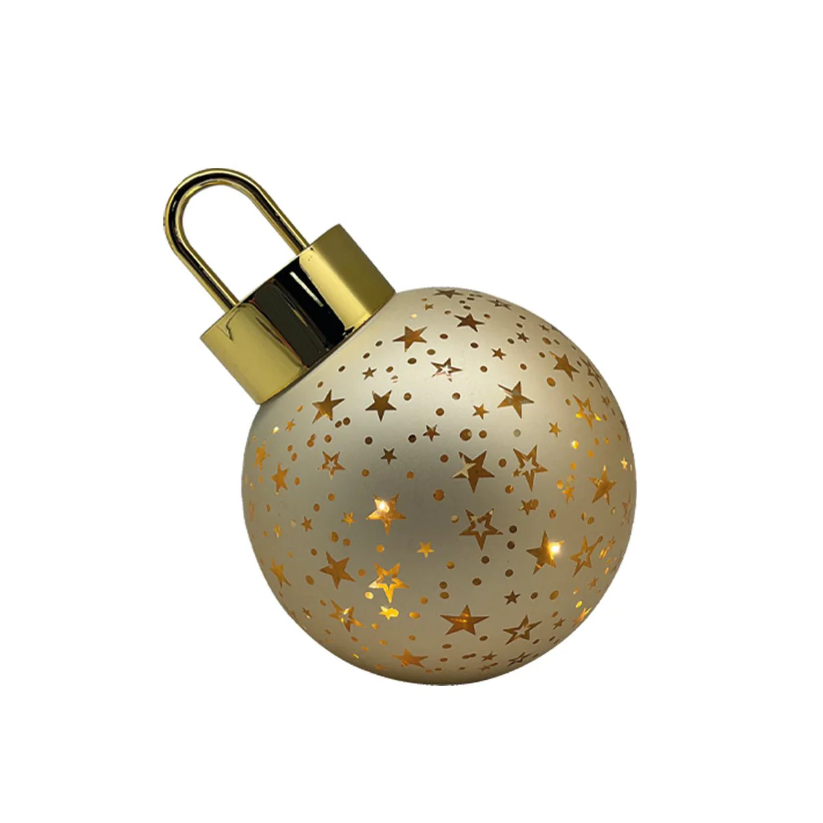 LED Gold Bauble Christmas Decoration β Star Design 12cm