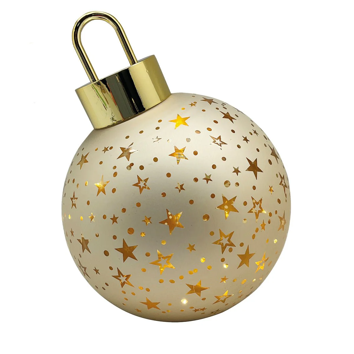 LED Gold Bauble Christmas Decoration β Star Design 15cm