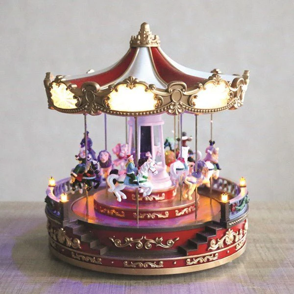 LED Musical Carousel Christmas Centrepiece - Image 2