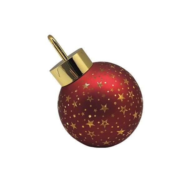 LED Red Bauble Christmas Decoration β Star Design 12cm