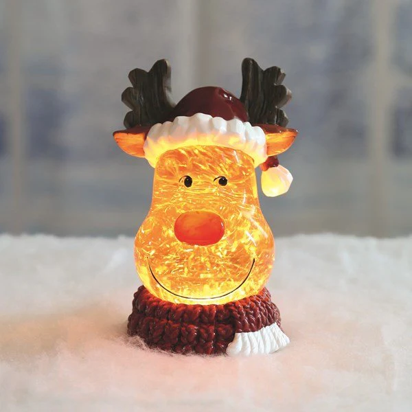 LED Reindeer Glitter Spinner 20cm β Light-Up Christmas - Image 2